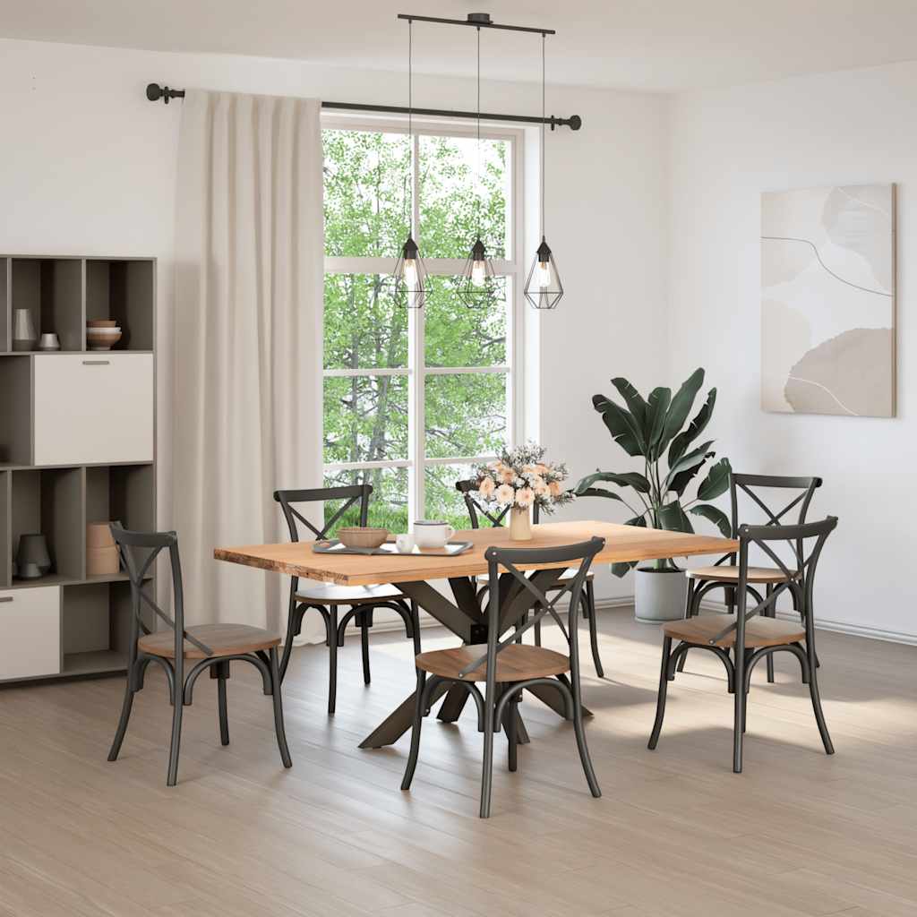 Pé de mesa de jantar em formato de aranha, preto, 120x68x(72-73) cm, aço