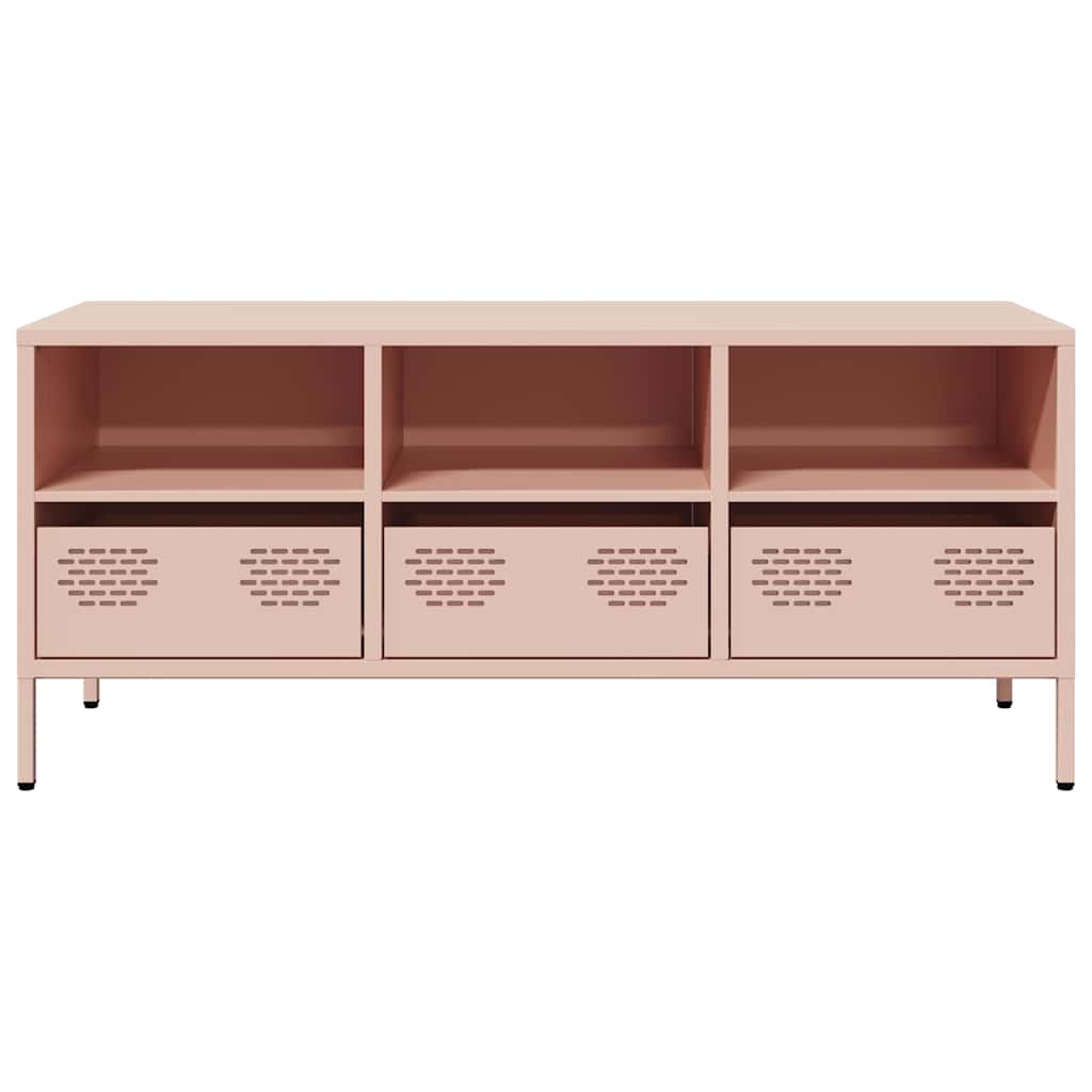 Móvel de TV 101,5x39x43,5 cm aço laminado a frio rosa