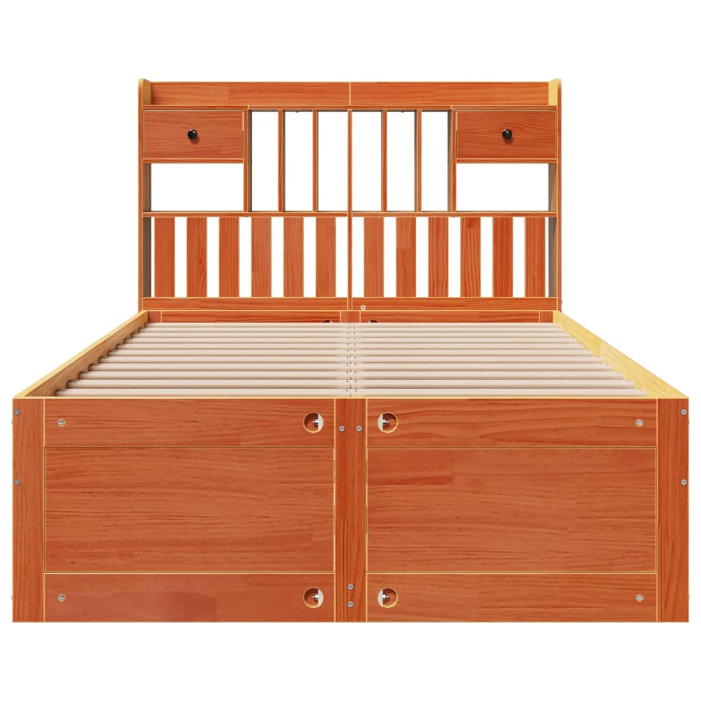 Cama com estante sem colchão 135x190 cm pinho maciço