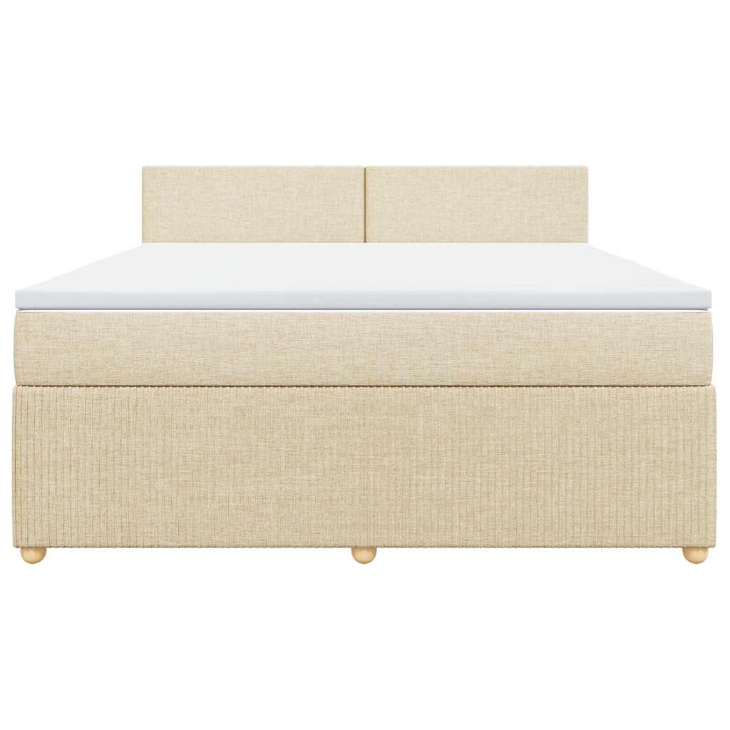Cama com molas/colchão 180x200 cm tecido cor creme