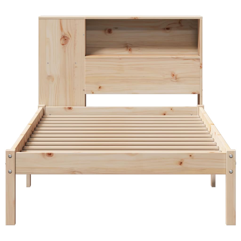 Cama com estante sem colchão 75x190 cm pinho maciço