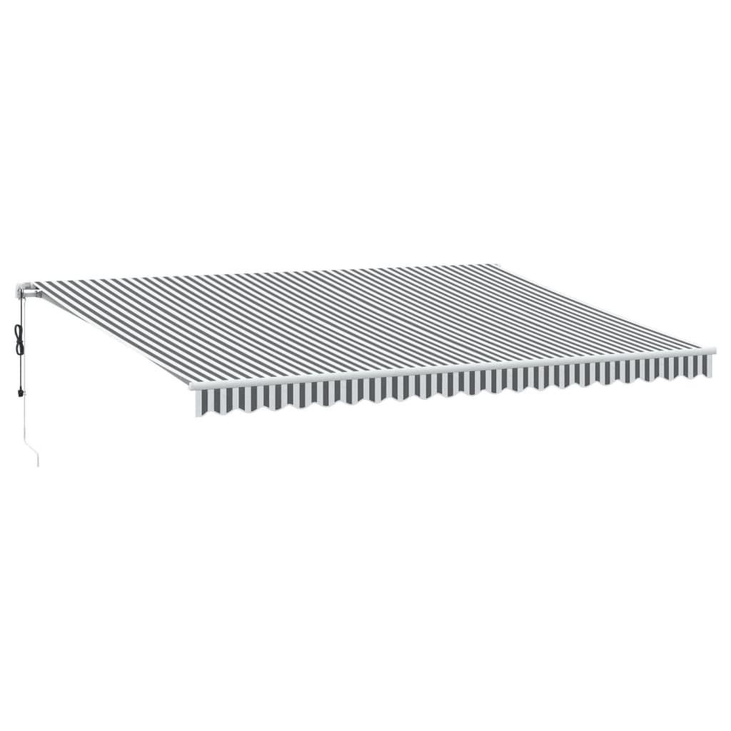 Toldo retrátil automático 500x350 cm antracite e branco