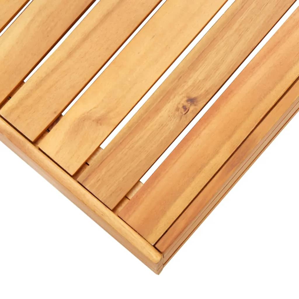 Conjunto mesa e apoio de pés jardim c/ almofadão acácia maciça
