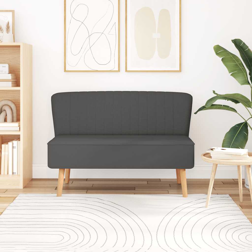Sofá tecido 117x55,5x77 cinzento-escuro