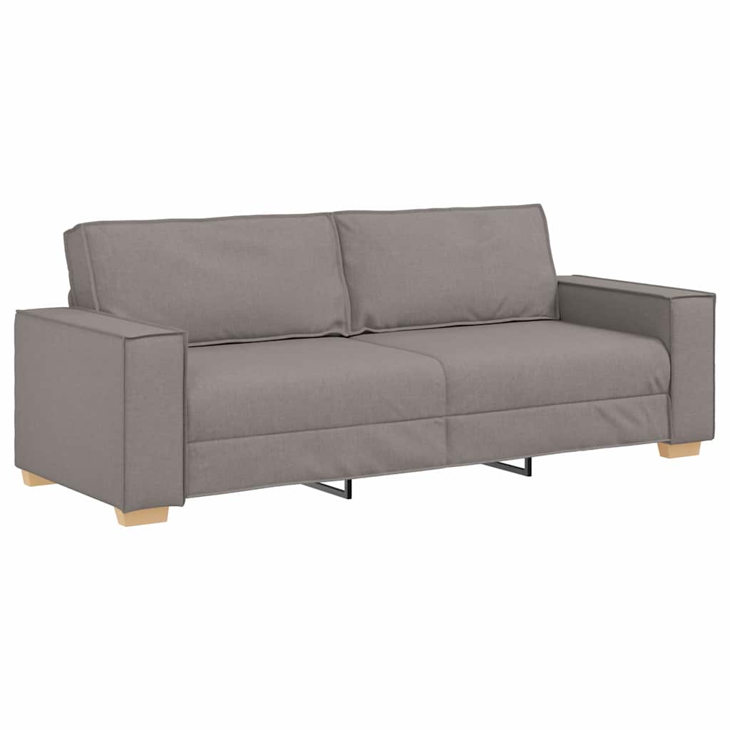 Sofá de 3 lugares cinzento-acastanhado 220 cm tecido