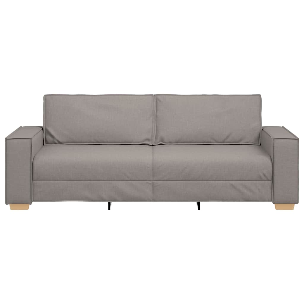 Sofá de 3 lugares cinzento-acastanhado 220 cm tecido