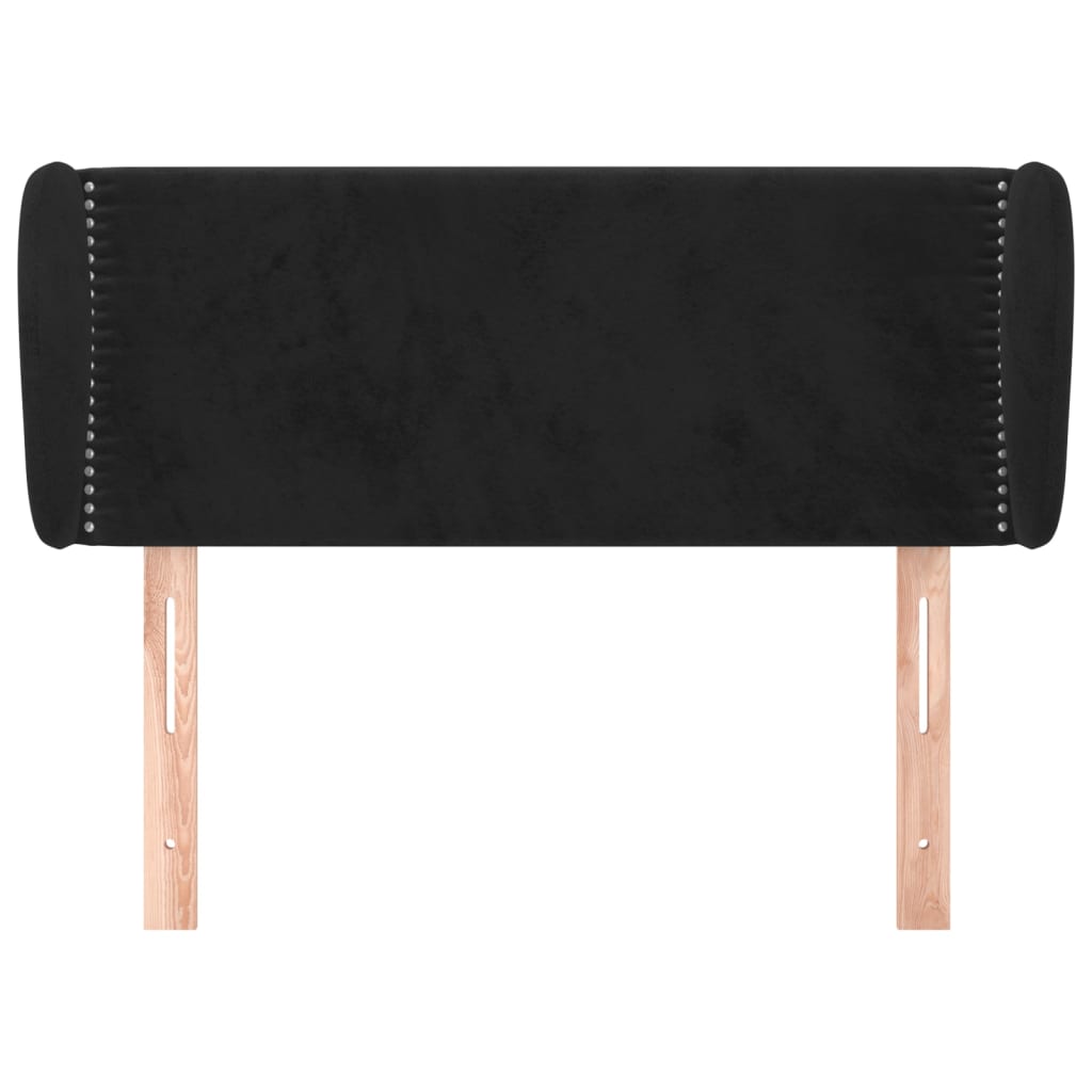Cabeceira de cama c/ abas veludo 103x23x78/88 cm preto