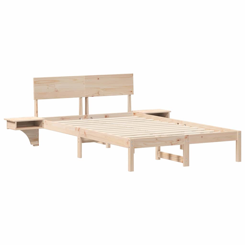 Estrutura da cama com cabeceira castanho 140 x 190 cm