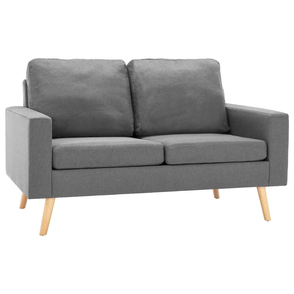 2 Pcs conjunto de sofás tecido cinzento-claro