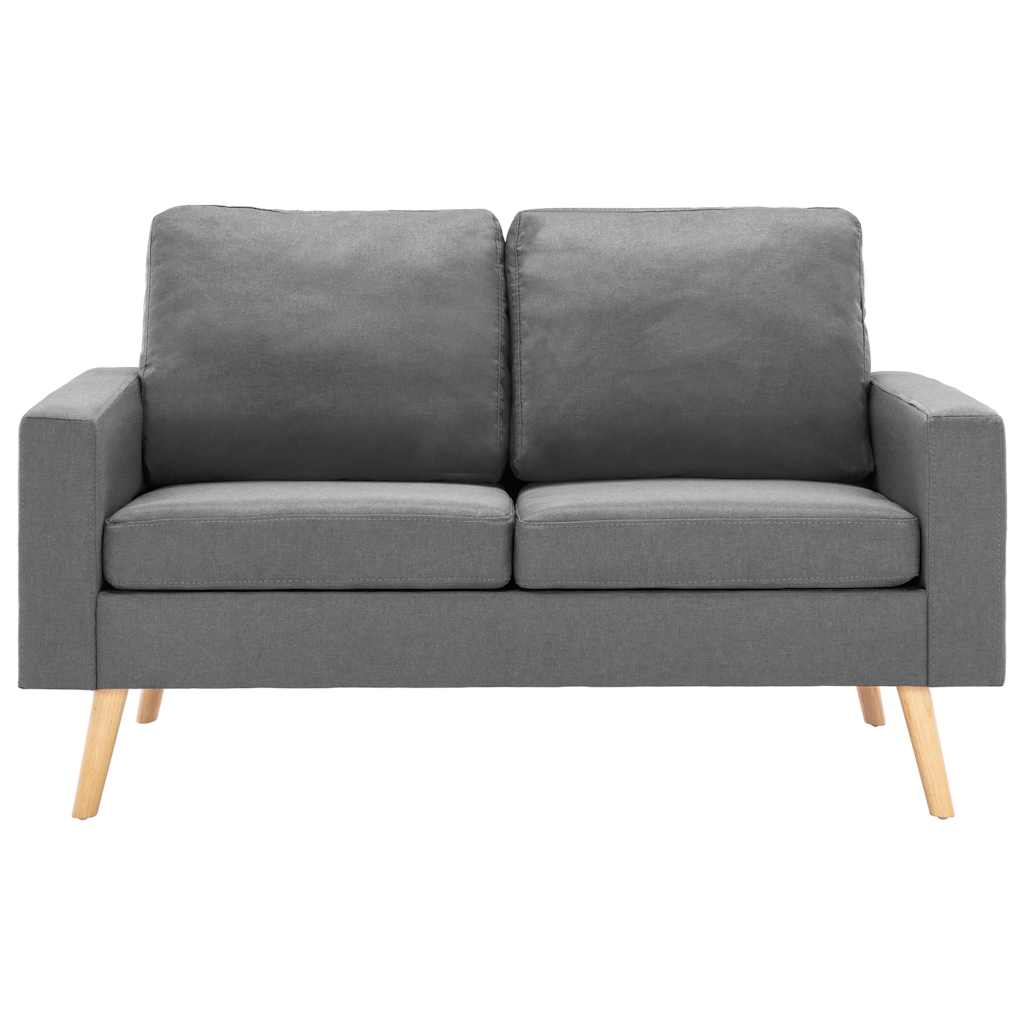 2 Pcs conjunto de sofás tecido cinzento-claro