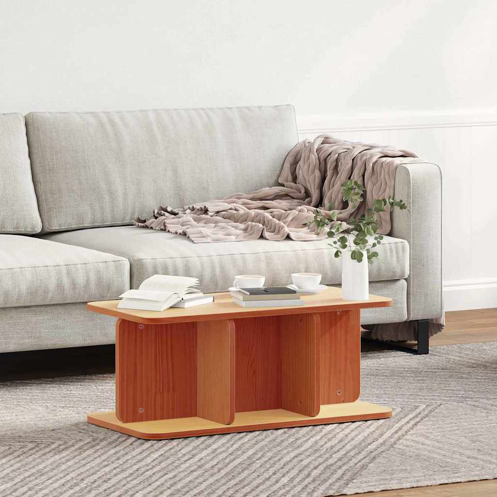Mesa de centro marrom cera 80 x 39,5 x 33,5 cm