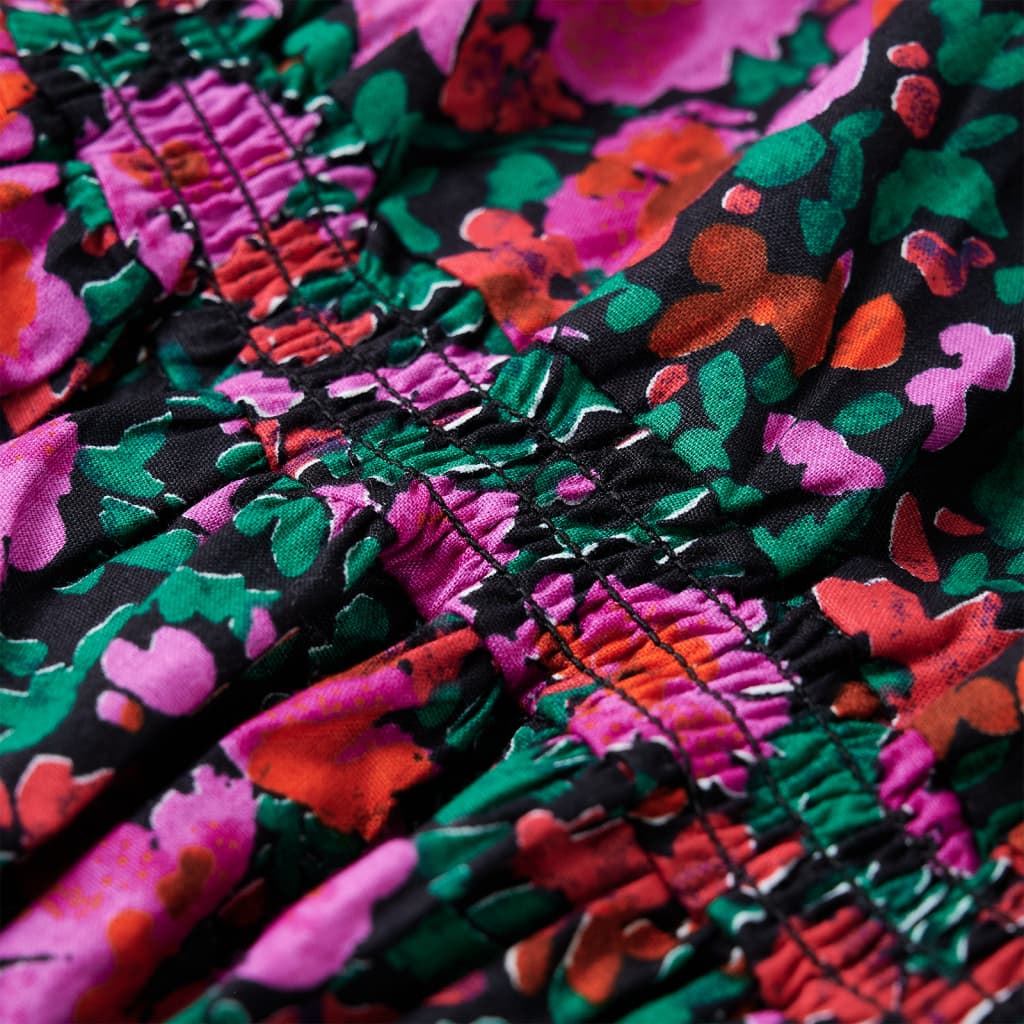 Vestido de criança com mangas compridas rosa-brilhante 104
