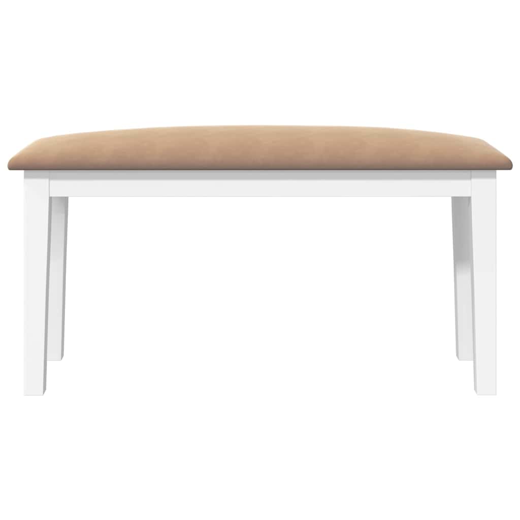 Banco 90 cm madeira seringueira maciça branco