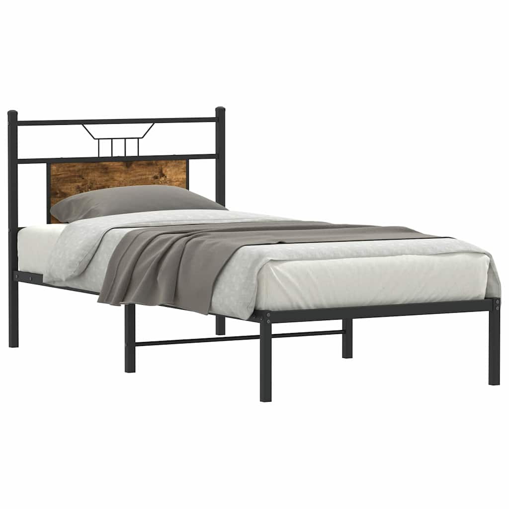 Estrutura cama s/ colchão derivados de madeira carvalho fumado
