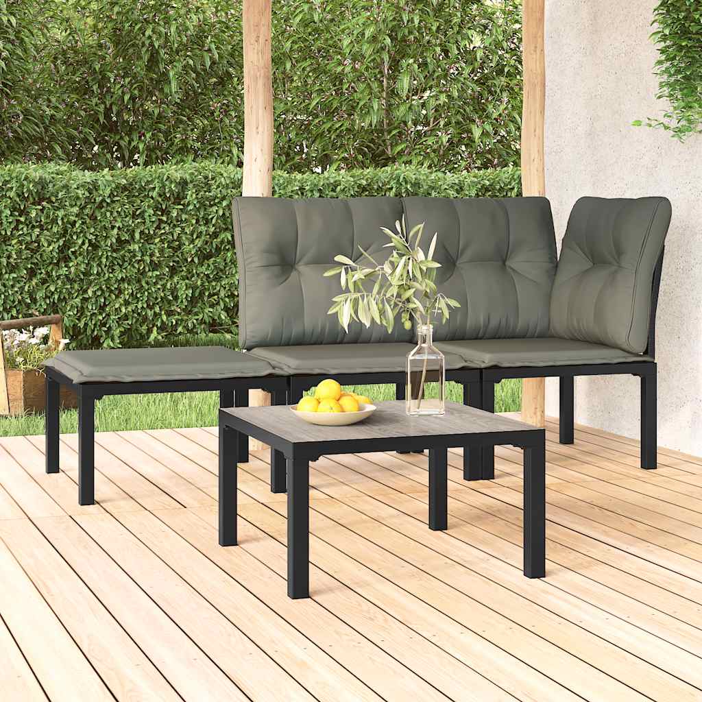 Mesa de centro de jardim 55x55x31 cm dpc e aço cinzento