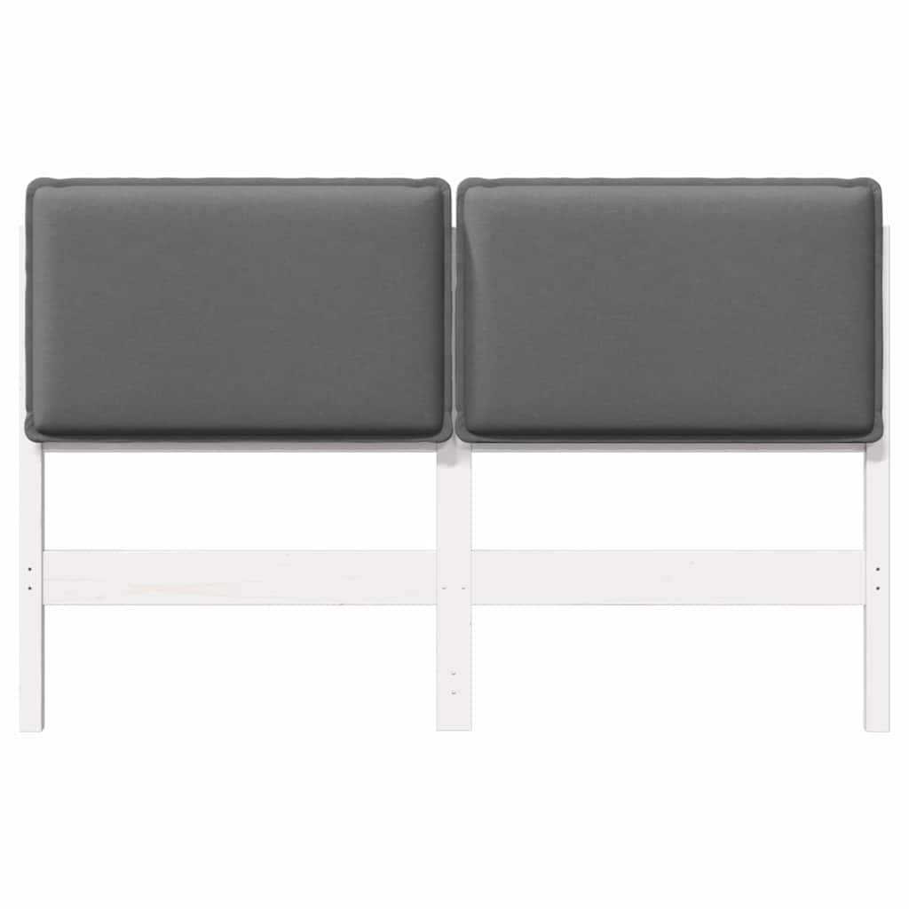 Cabeceira estofada com cabeceira branco e cinza claro 150 cm