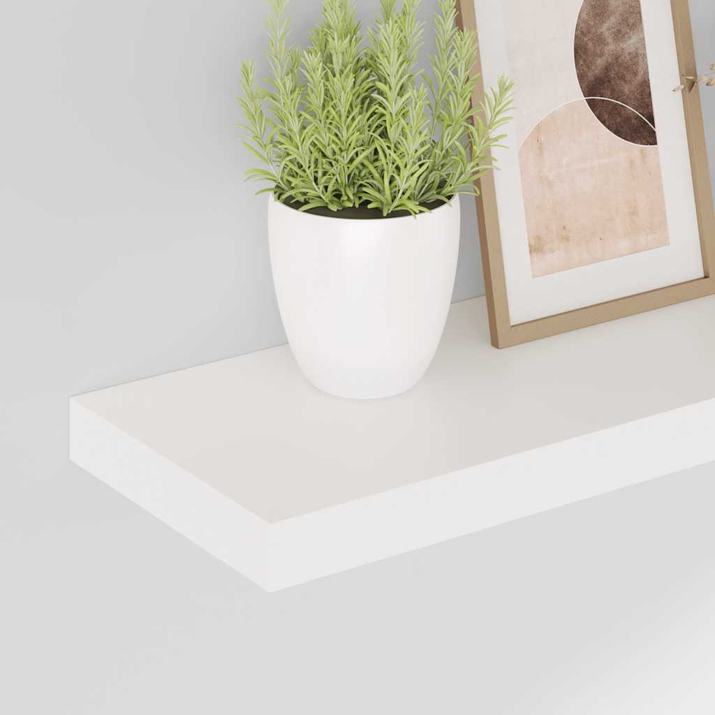 Prateleiras de parede suspensas 2 pcs 50x23,5x3,8cm MDF branco