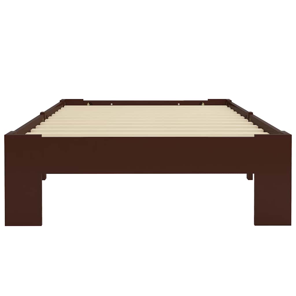 Estrutura de cama 90x200 cm pinho maciço castanho-escuro