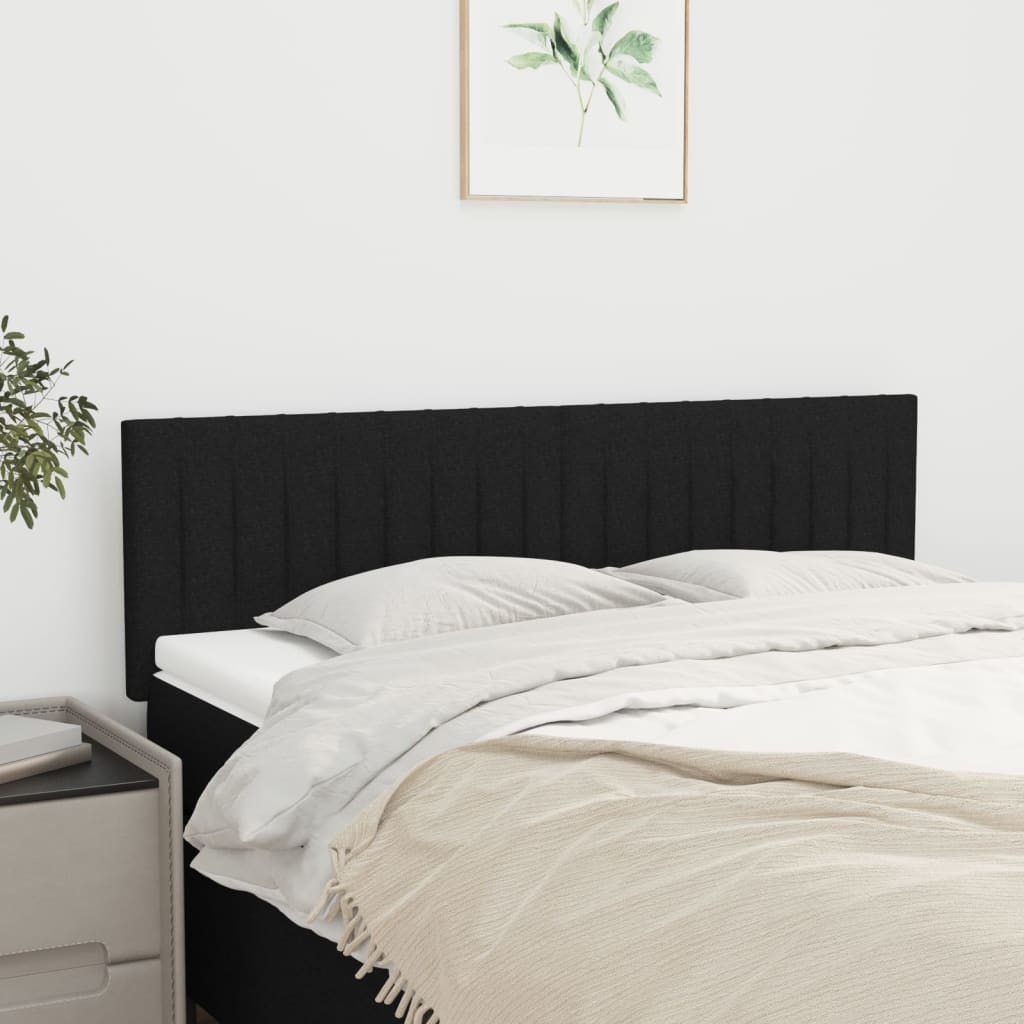 Cabeceiras preto 144x5x78/88 cm tecido