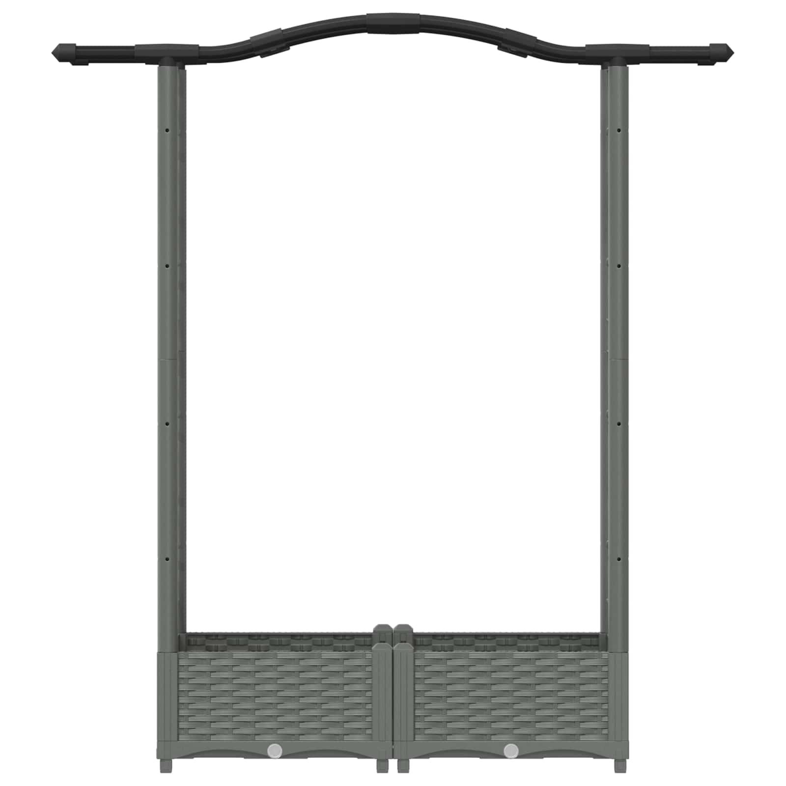 Cama elevada com treliça e telhado cinzento-claro PP