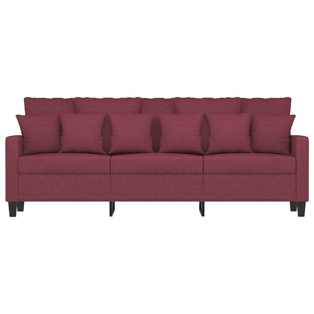 Sofá de 3 lugares tecido 180 cm vermelho tinto