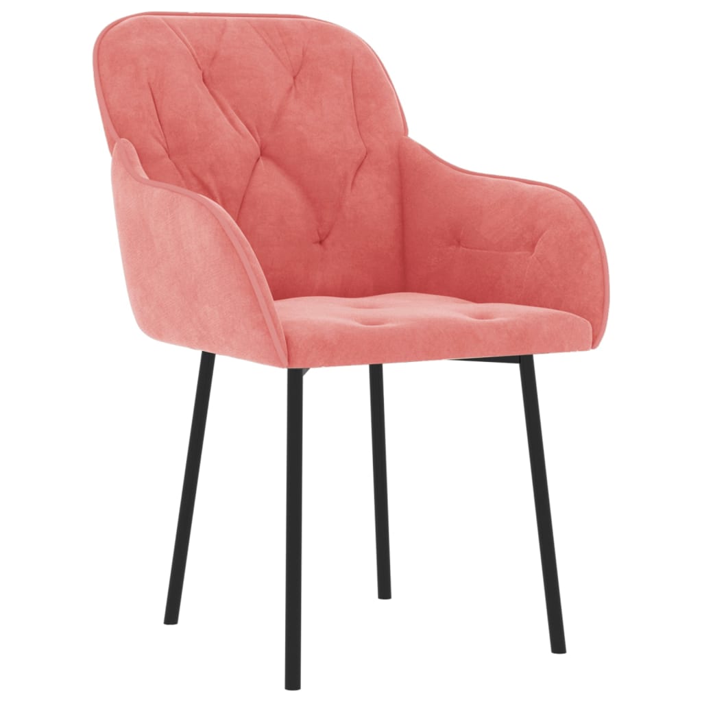 Cadeiras de jantar 2 pcs veludo rosa