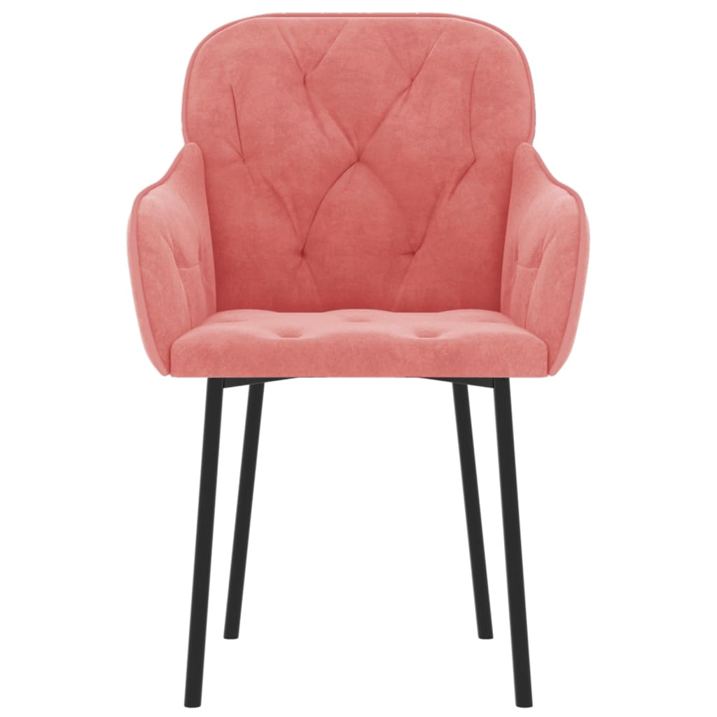 Cadeiras de jantar 2 pcs veludo rosa
