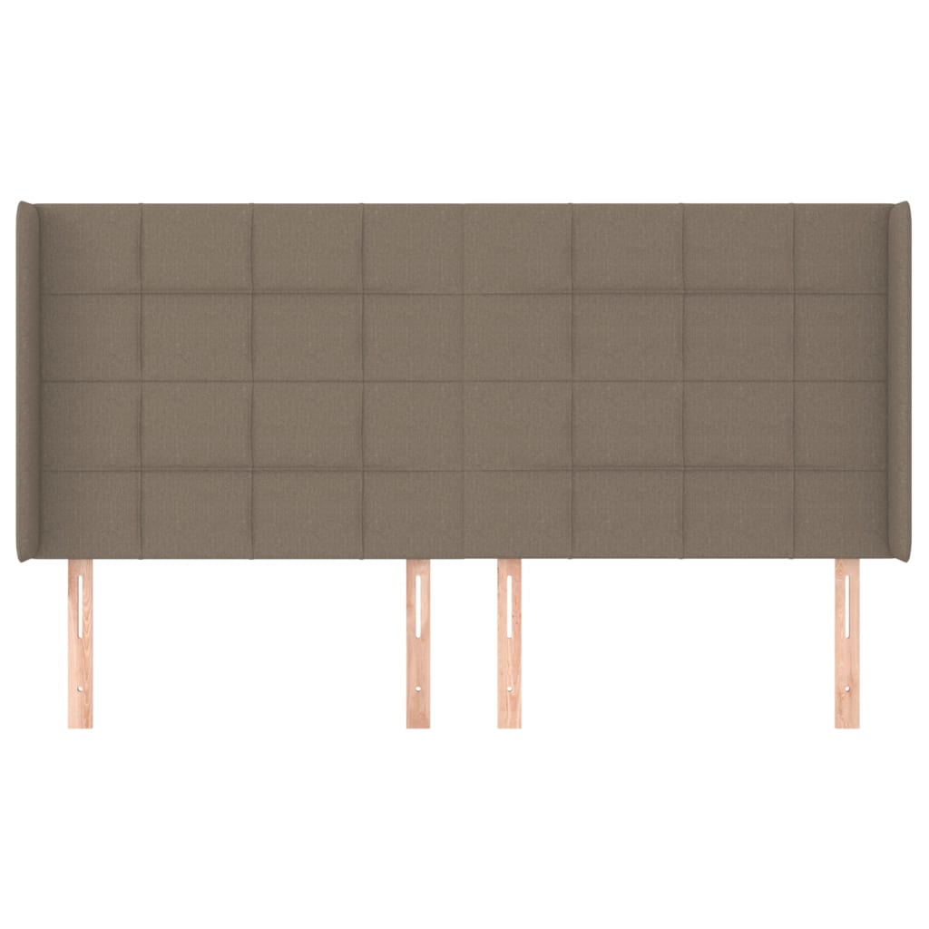 Cabeceira cama abas tecido 183x16x118/128 cm cinza-acastanhado