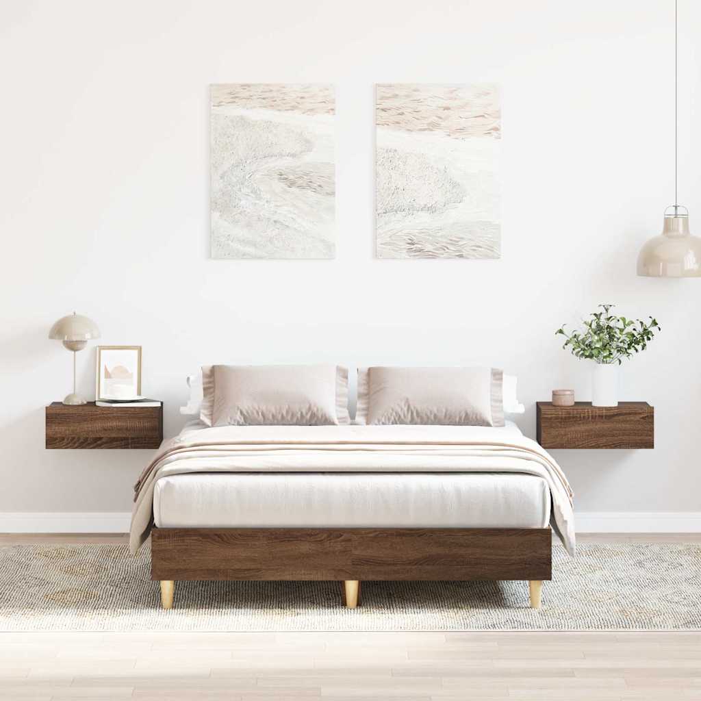 Estrutura de cama sem colchão 120x200 cm carvalho castanho