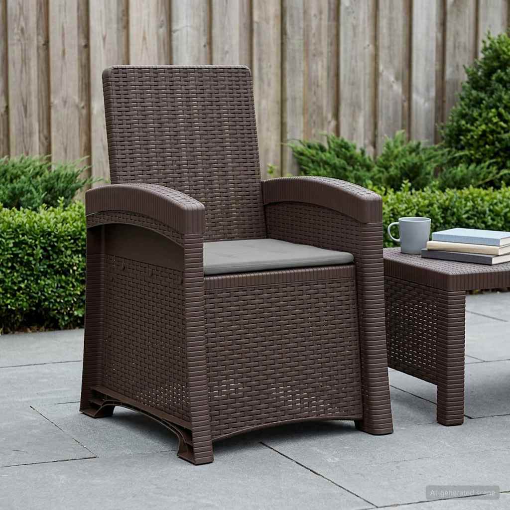 Cadeira de jardim reclinável com aparência de rattan PP