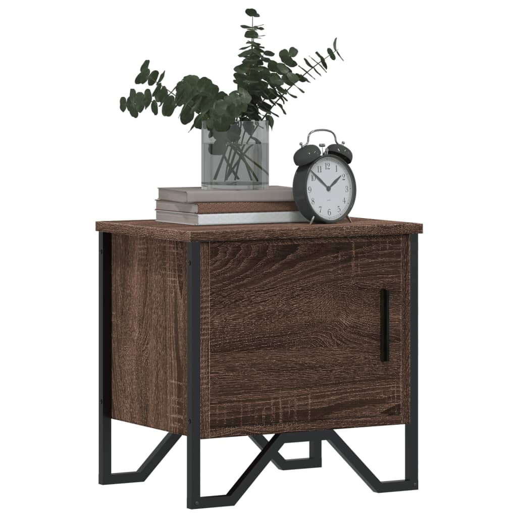 Mesa de cabeceira 2 pcs derivado de madeira carvalho castanho