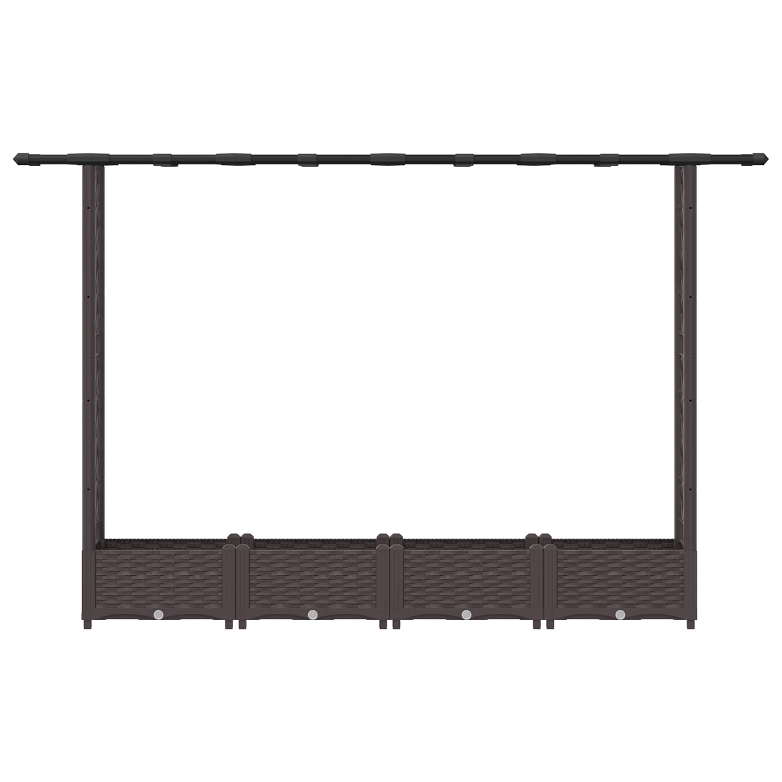 Cama elevada com treliça e telhado castanho 203 x 40 x 121 cm