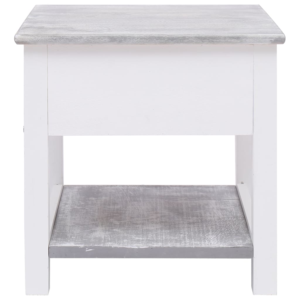 Mesa de apoio 40x40x40 cm madeira de paulownia cinzento