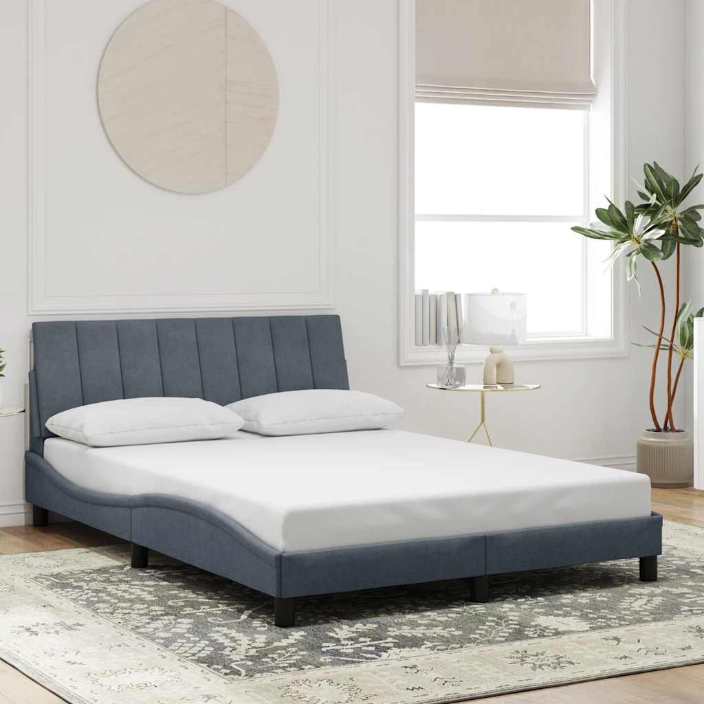 Estrutura de cama sem colchão hanko 120x200 cm veludo cinzento-escuro