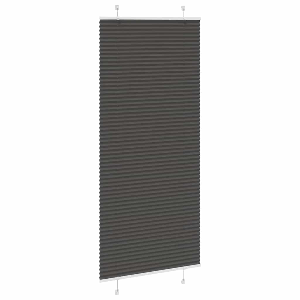 Preto plissada cega 100x200 cm largura tecido 99,4 cm poliéster