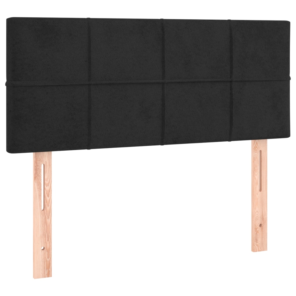 Cabeceira de cama c/ luzes LED veludo 80x5x78/88 cm preto