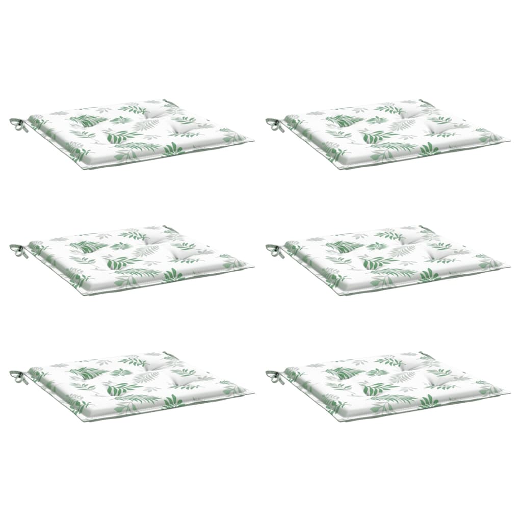 Almofadões p/ cadeira 6pcs 40x40x4cm tecido padrão folhas