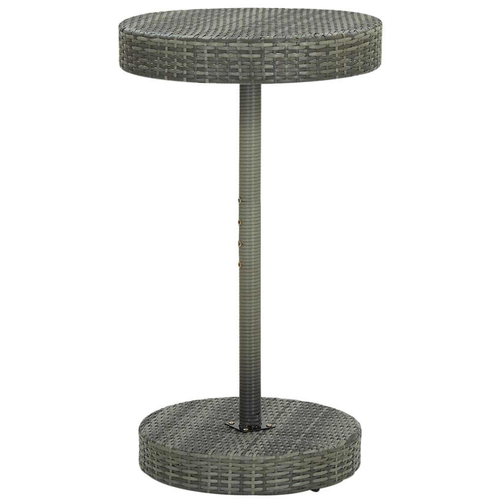 3 Pcs conjunto de bar p/ jardim c/ almofadões vime PE cinzento