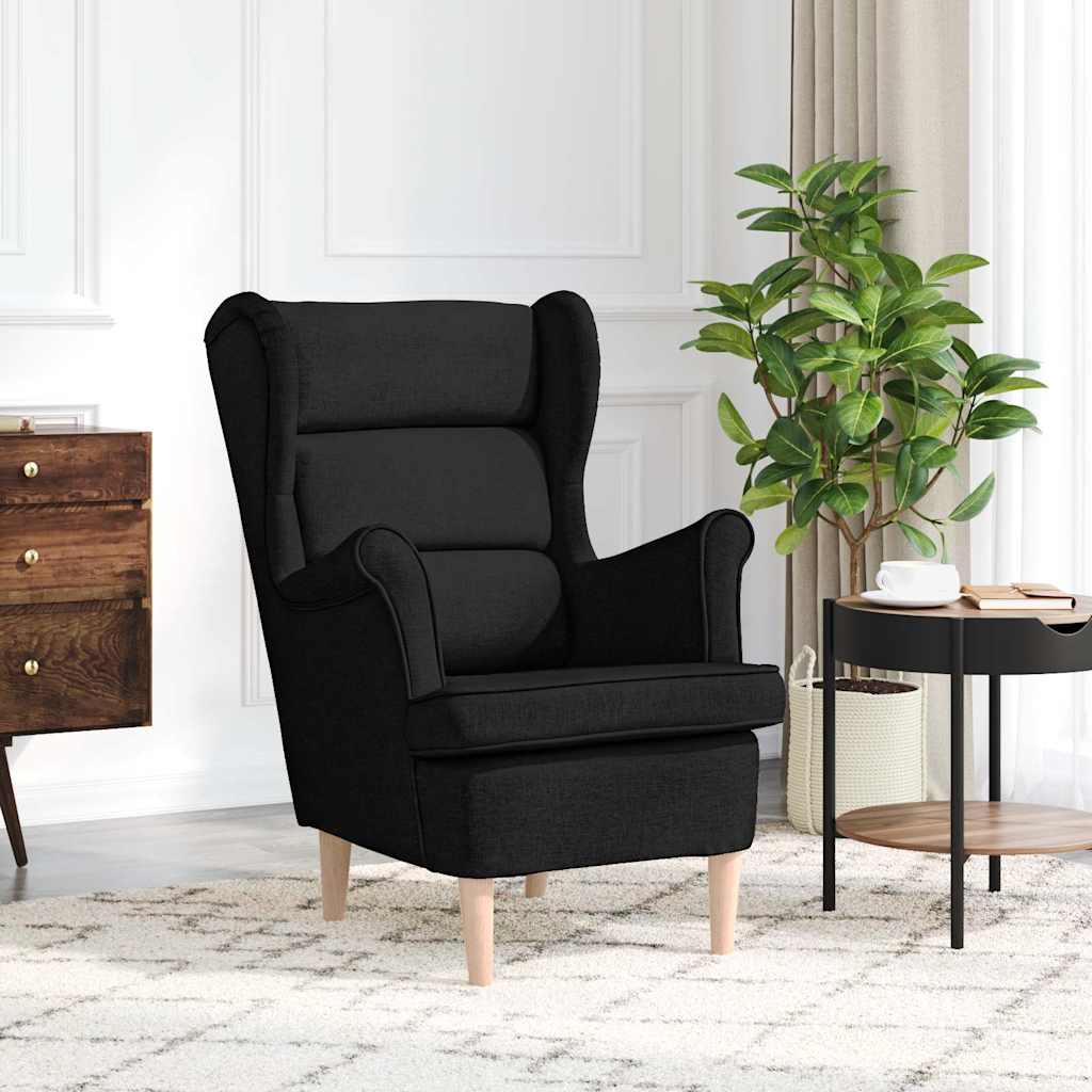 Cadeira com apoio de braços 74x84x100 cm tecido preto