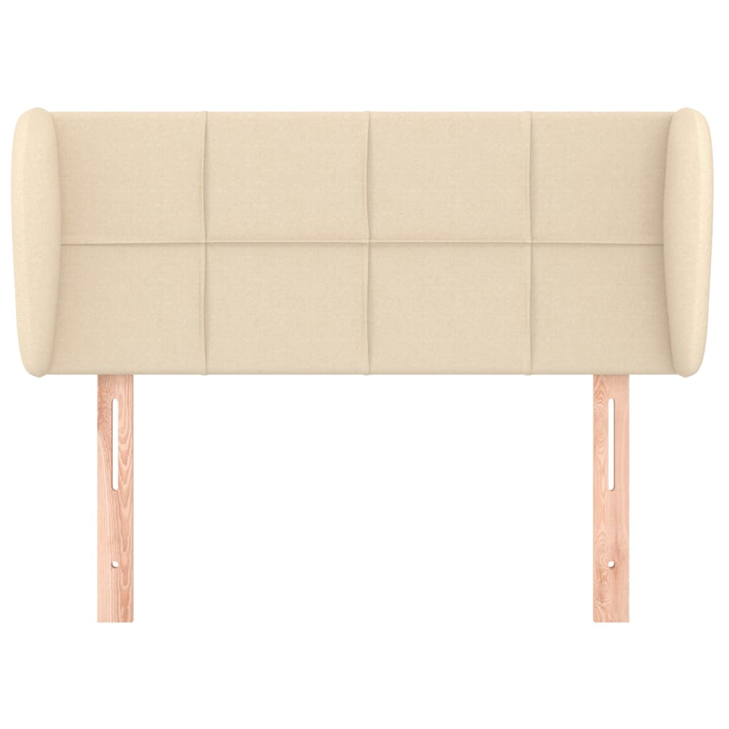 Cabeceira de cama c/ abas tecido 93x23x78/88 cm creme