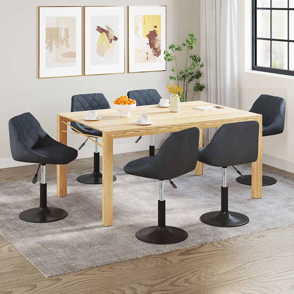 Cadeiras de jantar giratórias 6 pcs veludo cinzento-escuro
