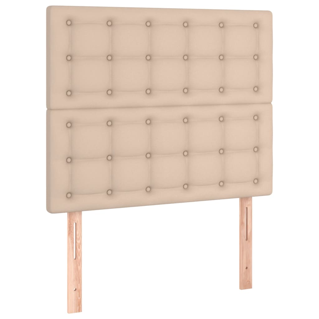 Cabeceira cama c/ LED couro artif. 90x5x118/128 cm cappuccino