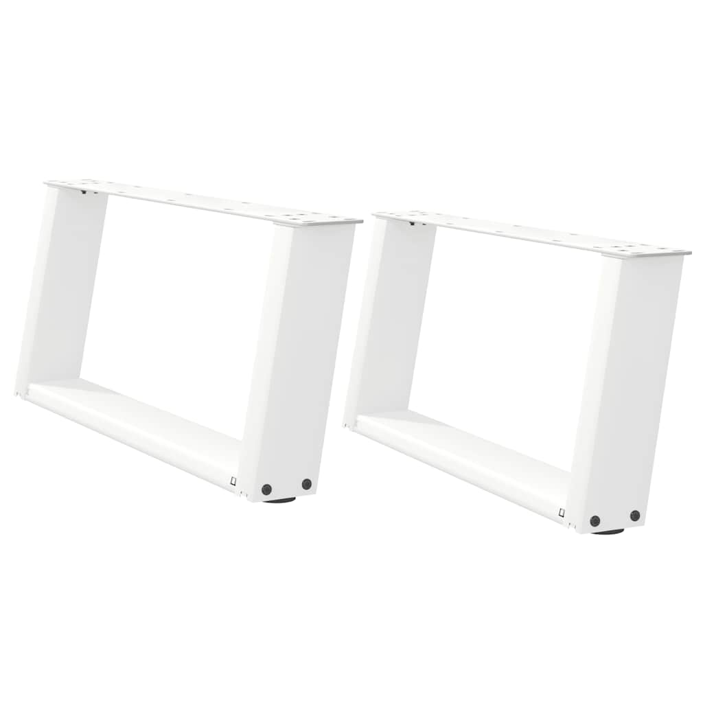 Pés para mesa de centro em formato de u, 2 peças, branco, 70x(30-31) cm, aço
