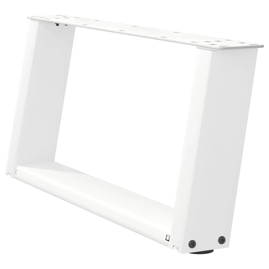 Pés para mesa de centro em formato de u, 2 peças, branco, 70x(30-31) cm, aço