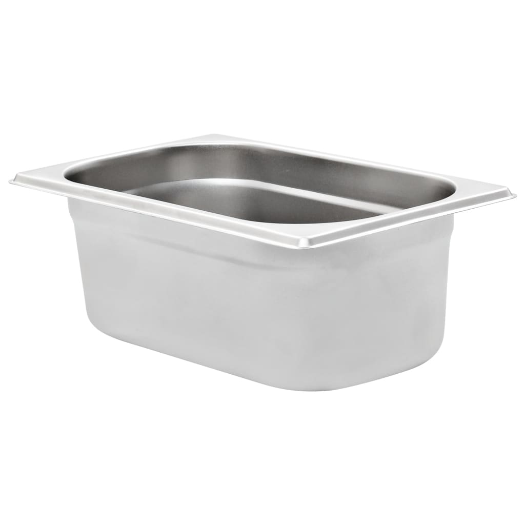 Recipientes gastronorm 8 pcs gn 1/4 100 mm aço inoxidável