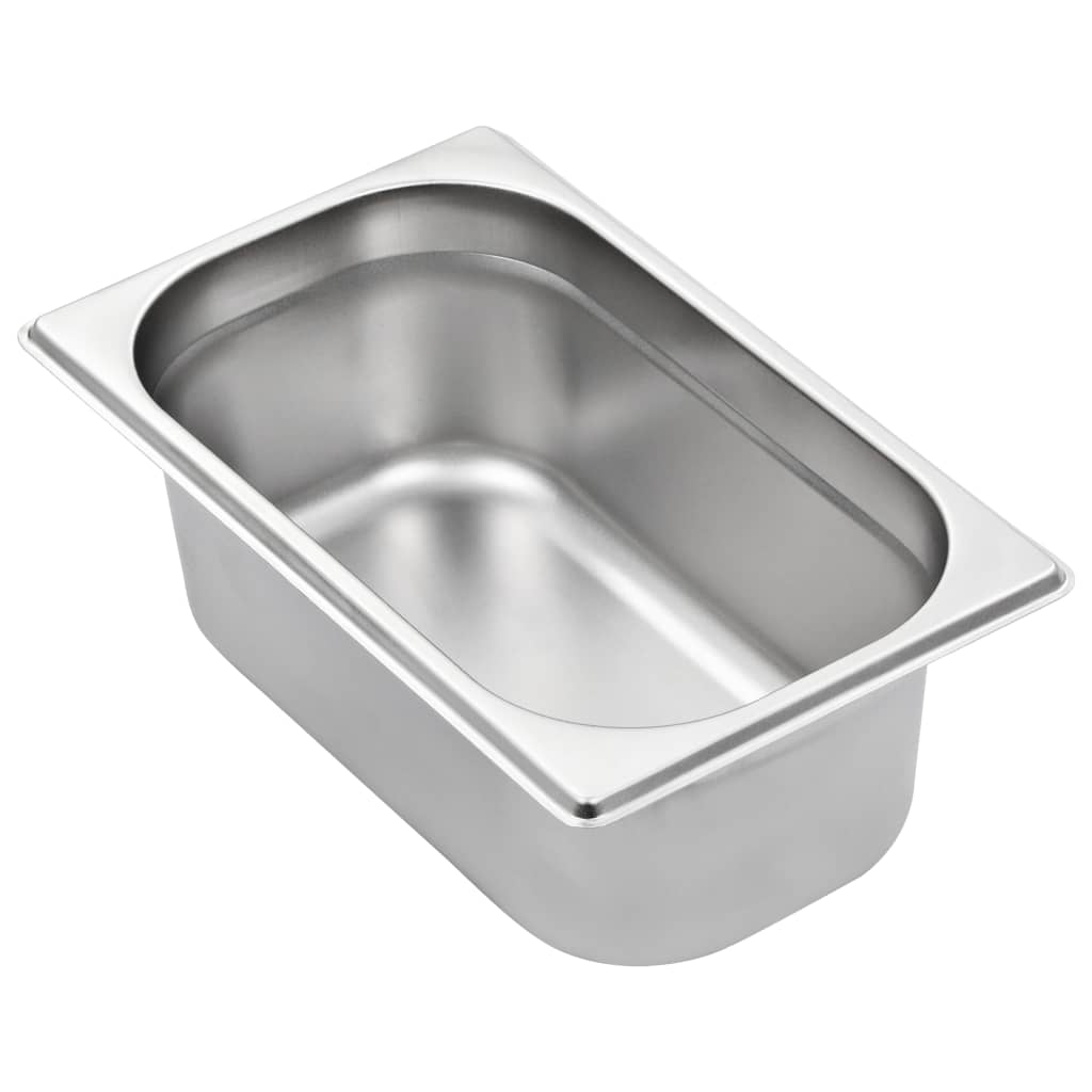 Recipientes gastronorm 8 pcs gn 1/4 100 mm aço inoxidável