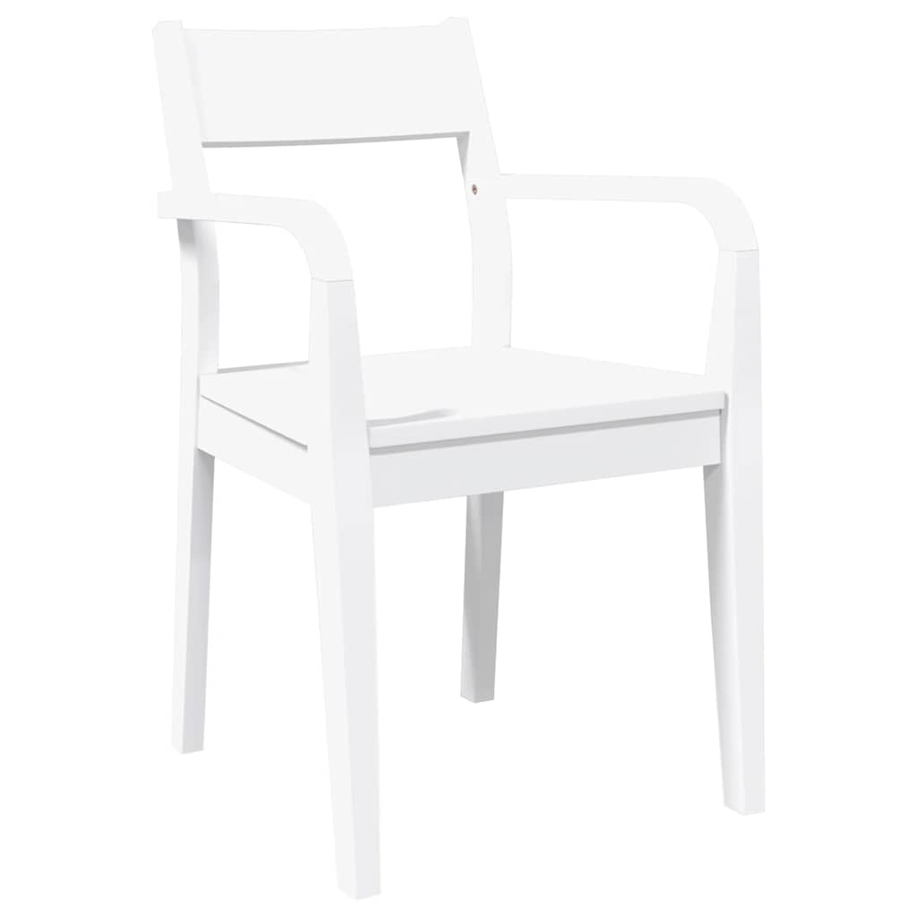 Cadeiras de jantar 2 pcs madeira de seringueira maciça branco