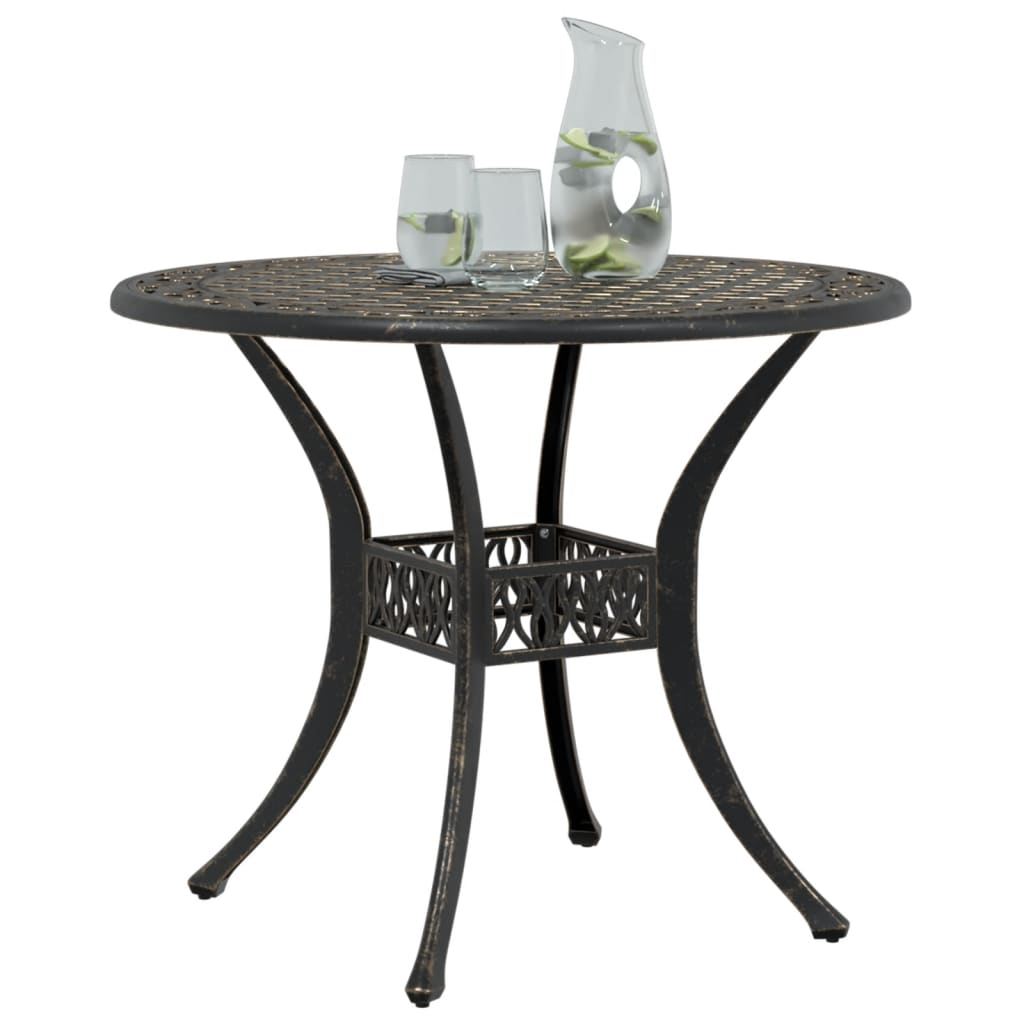 Mesa de jardim ø90x75 cm alumínio fundido bronze