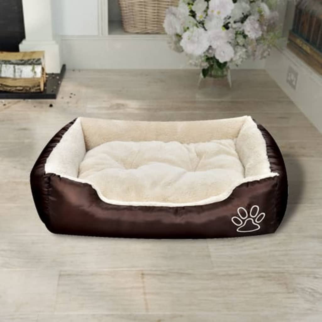 Cama para cães quente com almofadão acolchoado l