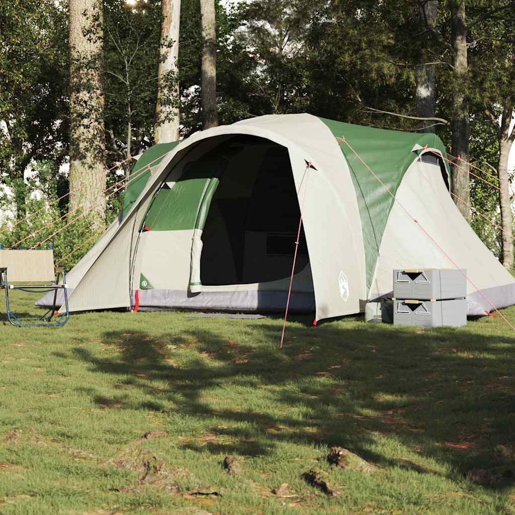 Tenda familiar em cúpula para 6 pessoas impermeável verde